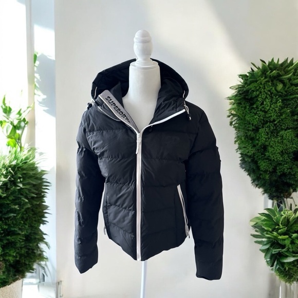 Superdry Jackets & Blazers - SuperDry Black Hooded Puffer Coat NWOT